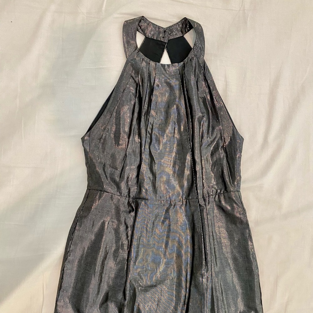 Bcbgeneration Metallic Silver Halter Mini Dress S6 - image 3